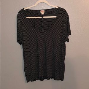 black and white striped tee